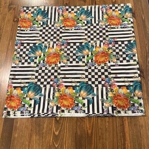 MacKenzie-Childs Floral Checkered Tablecloth